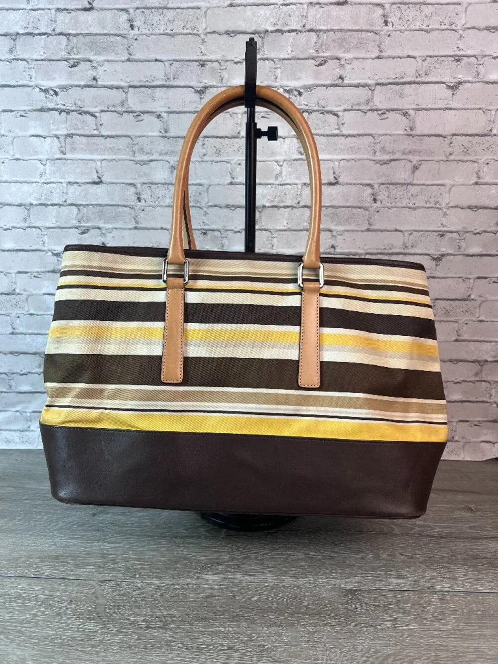 Coach Tote Bag Shoulder Striped Pattern 7712 Women's
